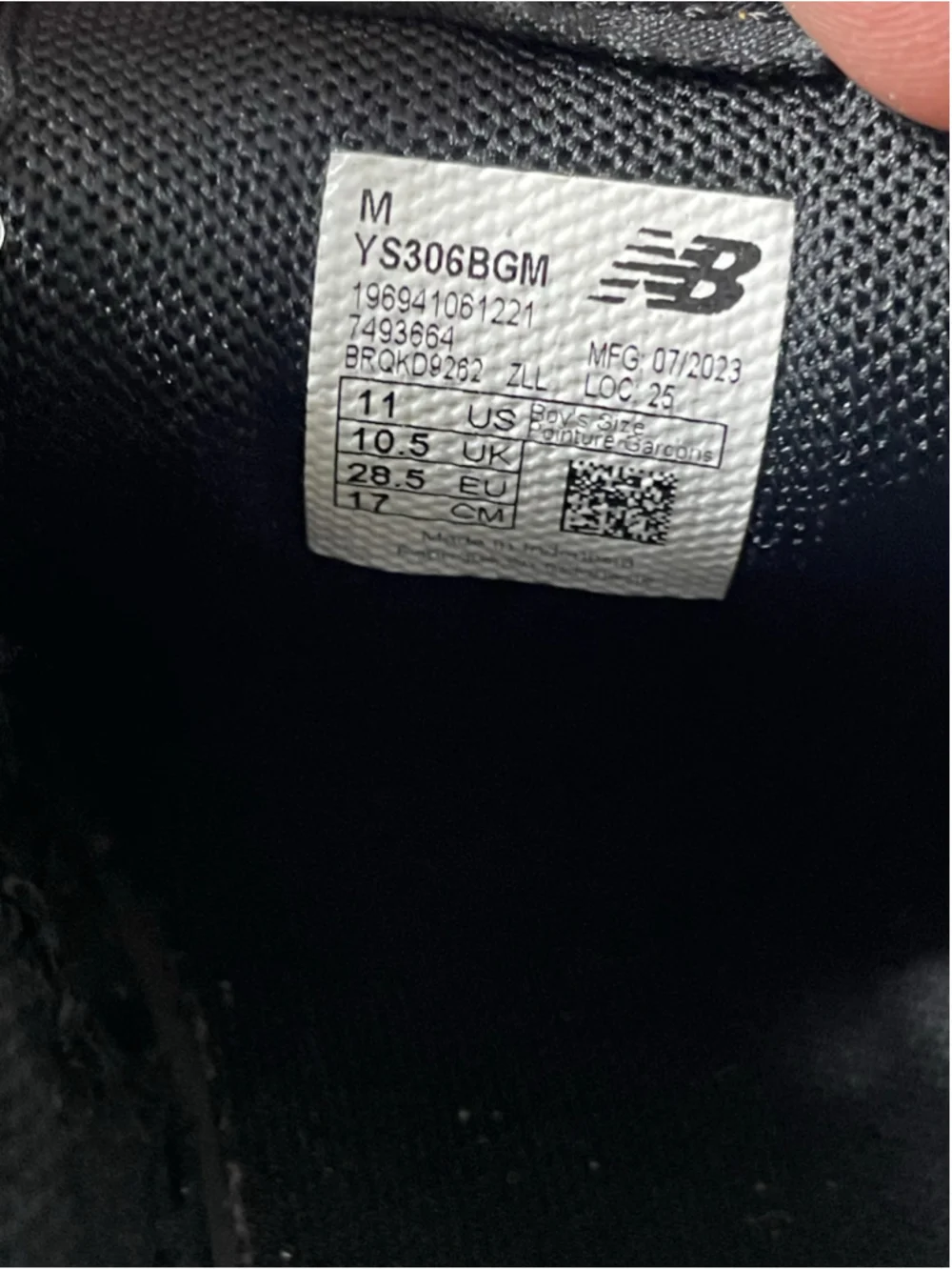 New Balance Numeric Jamie Foy 306 Kids Black Gum Skate Shoes Size 11C